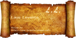 Laus Levente névjegykártya
